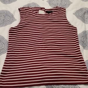 Striped button back tank top